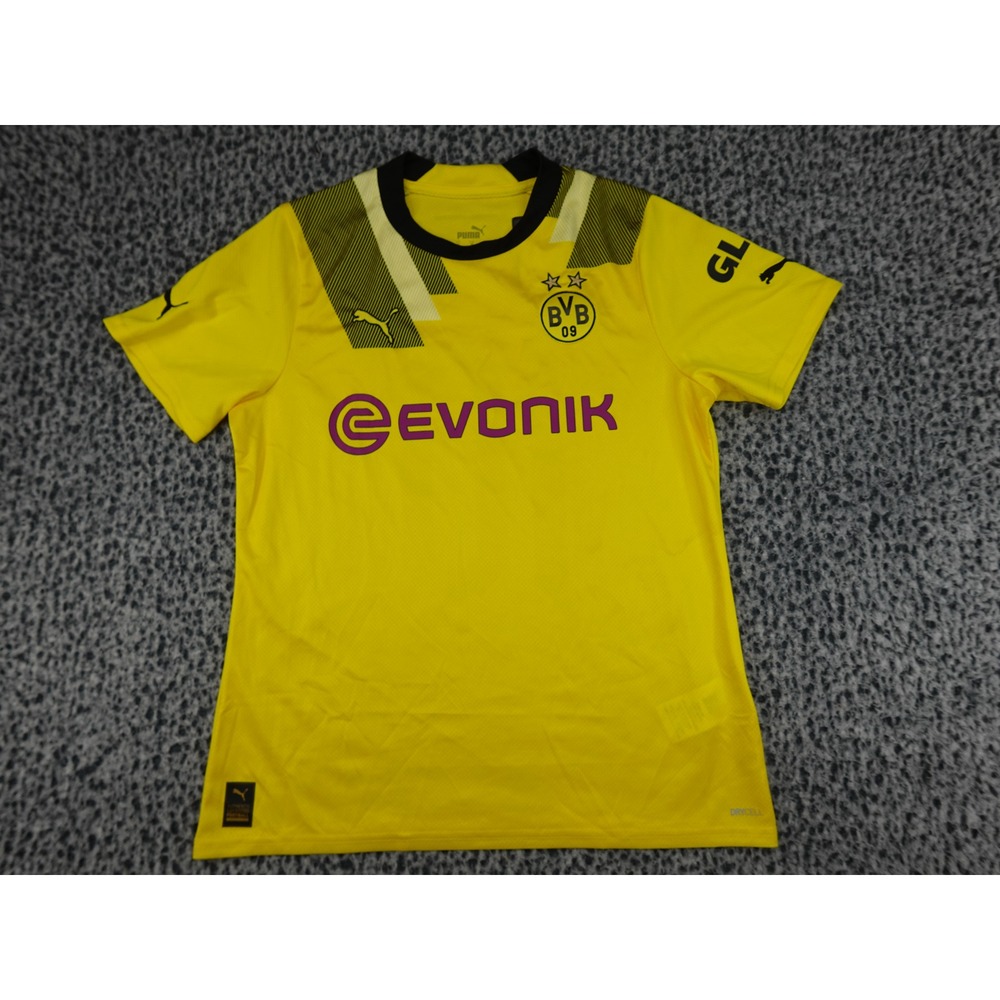 Puma Soccer Jersey Mens Medium Yellow BVB Cup Replica Dortmund 10 765896 01